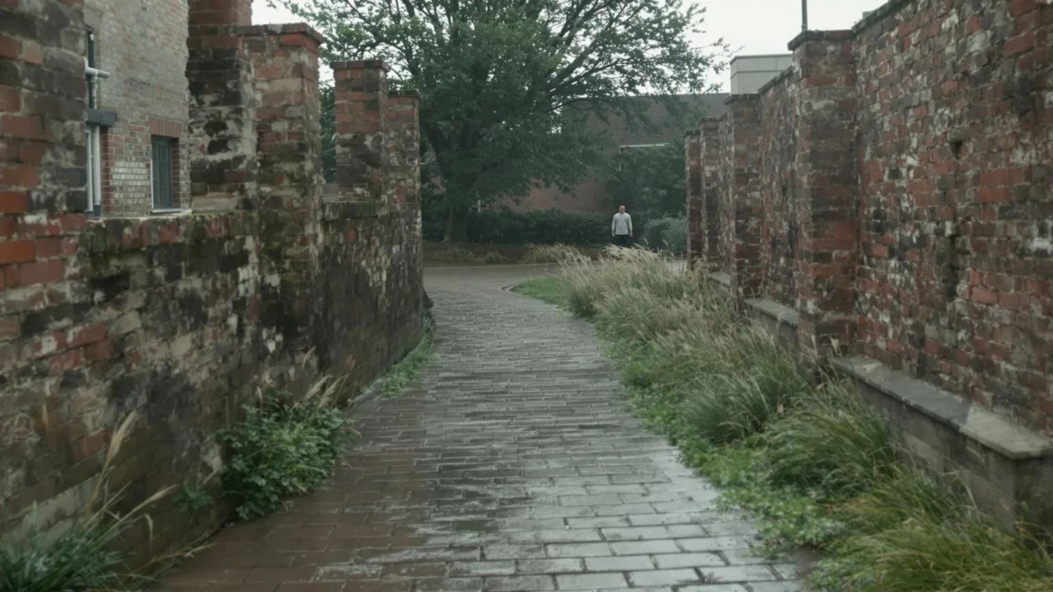 Wet stone pathway curving into the distance showing why good feeling equals intuition breaks down