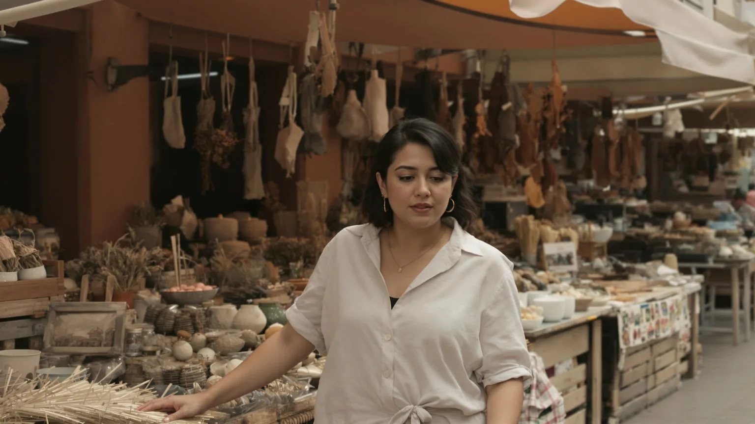 Woman walking through sunlit market with open posture showing what changes after feeling invisible l Woman walking through sunlit market with open posture showing what changes after feeling invisible lifts