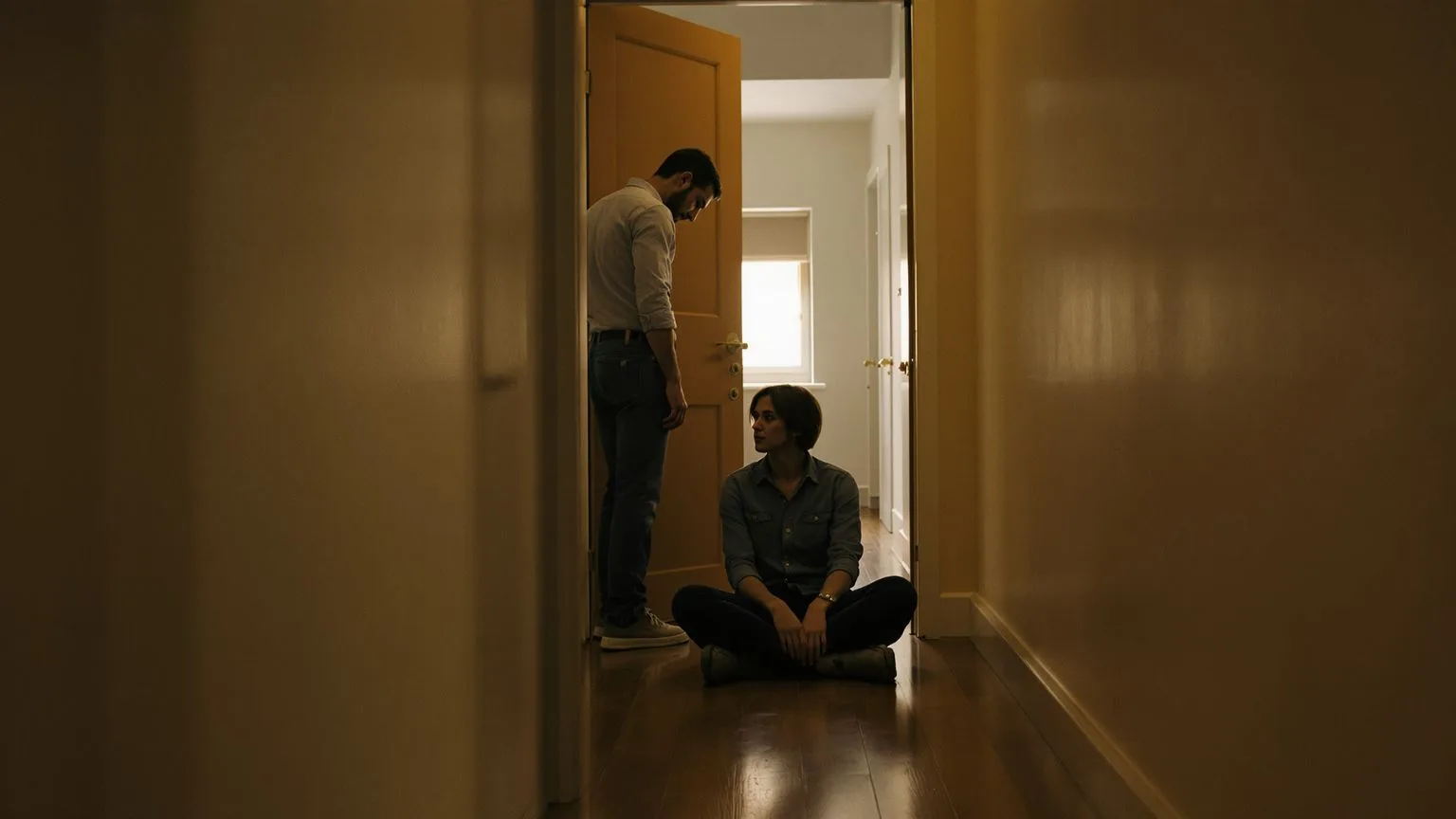 Two people sharing quiet stillness showing what this feeling actually is in your body