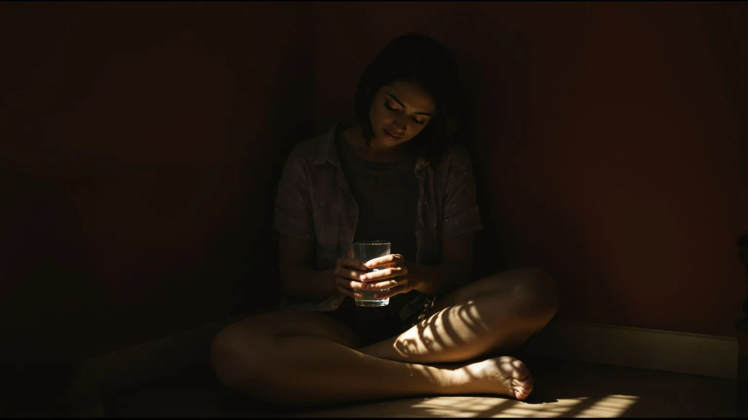 Relaxed hands resting on a handmade ceramic bowl on a wooden table, what resentment is really protecting revealed through the body