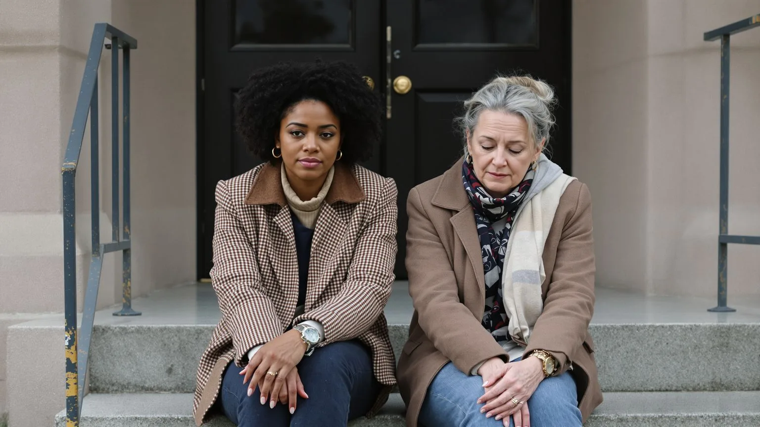 Two women sitting together in quiet stillness as the body tries to tell what your body has been trying to tell you
