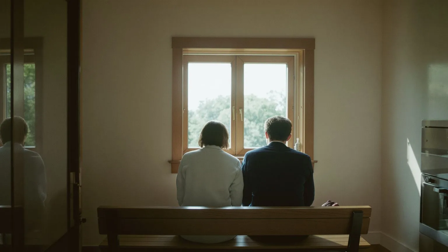 Two people sitting quietly together, understanding what self-love actually means in relationship Two people sitting quietly together, understanding what self-love actually means in relationship